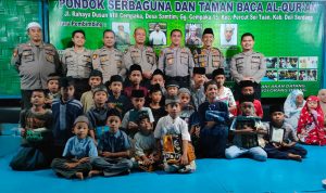 Kapolrestabes Medan Anjangsana ke Pondok Serbaguna Dan Taman Baca Al Qur’an Yang Didirikan Anggota Sat Samapta Polrestabes Medan