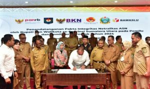 Kepala Daerah Se -Sumut Teken Fakta Integritas Netralitas ASN Hadapi Pemilu