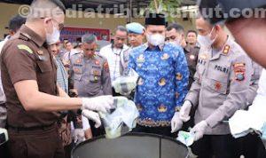 Polres Sergai Musnahkan BB Narkotika Jenis Sabu Sebanyak 28 kg, Wabup Sergai Hadir