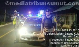 Cegah Kejahatan, Polsek Batang Kuis Patroli Tengah Malam