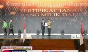 15 Sertifikat Asset Pemkab Deli Serdang Dari 1117 Diserahkan Menteri ART