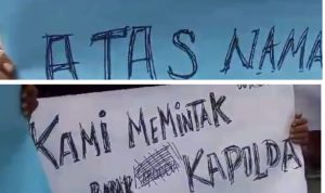 Warga Desa Percut Demo Ke PoldaSu Tuntut Kasus Kotaku Diusut Tuntas