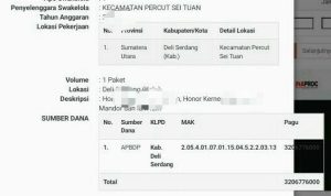 Diduga Sarat Permainan Belanja Jasa Tenaga Kebersihan Di Kantor Camat Percut Sei Tuan