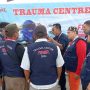 Tim medis RS Adam Malik melakukan koordinasi sebelum bertugas di Trauma Center F1 Powerboat 2024, kawasan Danau Toba, 1-3 Maret 2024