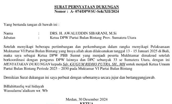 Diduga Ketua DPW PBB Prov Sumut Jual DPC Se Sumut Ke Satu Kandidat Ketum 