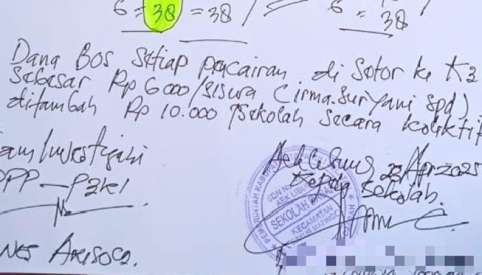Diduga” IS” K3S SD Mondang Jadikan Dana BOS “Lahan” Perkaya Diri 