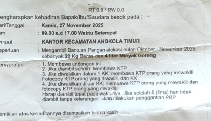 Diduga Petugas Perum Bulog Selewengkan Jatah PBP Angkola Timur Tapsel 