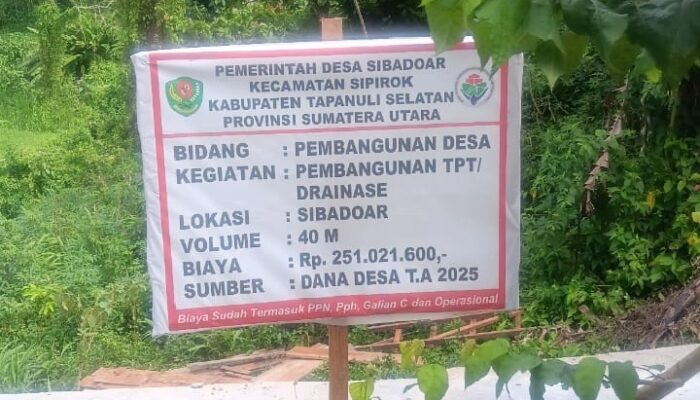 Diduga Anggaran Proyek TPT Ta 2025 Digelembungkan, Kades Sibadoar ” Membisu”