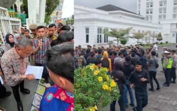 Heboh Hibah Rp 25 Miliar, Ratusan Mahasiswa Labusel Geruduk Kantor Gubernur Sumut: Evaluasi Bupati!