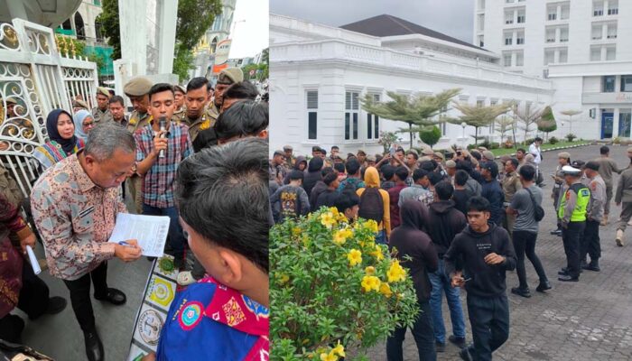 Heboh Hibah Rp 25 Miliar, Ratusan Mahasiswa Labusel Geruduk Kantor Gubernur Sumut: Evaluasi Bupati!
