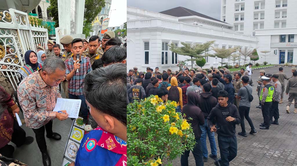 Heboh Hibah Rp 25 Miliar, Ratusan Mahasiswa Labusel Geruduk Kantor Gubernur Sumut: Evaluasi Bupati!
