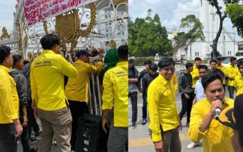 PERMA LABUSEL Demo di Kantor Gubernur Sumut, Soroti Hibah Mako Polres Rp 25 Miliar dan Penundaan Pilkades