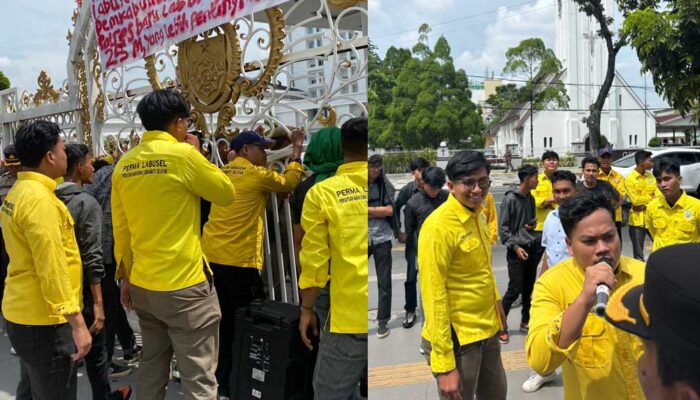 PERMA LABUSEL Demo di Kantor Gubernur Sumut, Soroti Hibah Mako Polres Rp 25 Miliar dan Penundaan Pilkades