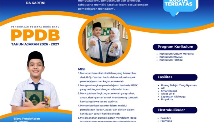 SMP IT RA Kartini Buka Lowongan Beasiswa Penuh, Gratis SPP Sampai Tamat dan Seragam Sekolah, Ini Syaratnya!
