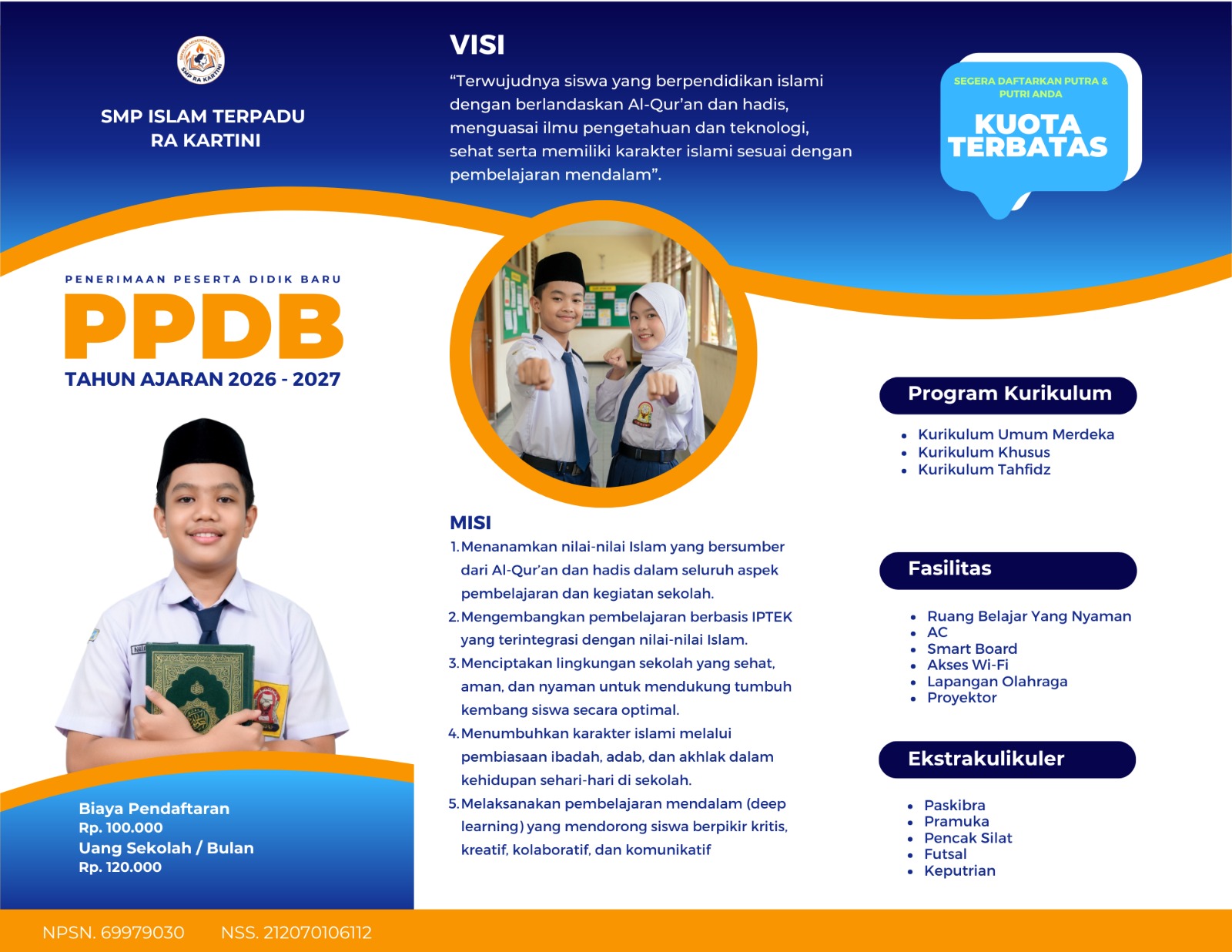 SMP IT RA Kartini Buka Lowongan Beasiswa Penuh, Gratis SPP Sampai Tamat dan Seragam Sekolah, Ini Syaratnya!