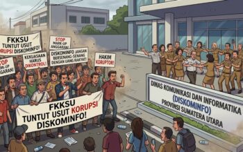 Massa Teriak Usut Korupsi Malah Disuguhi Jogetan, Pejabat Kominfo Sumut Disemprot FKKSU: Tidak Beretika!