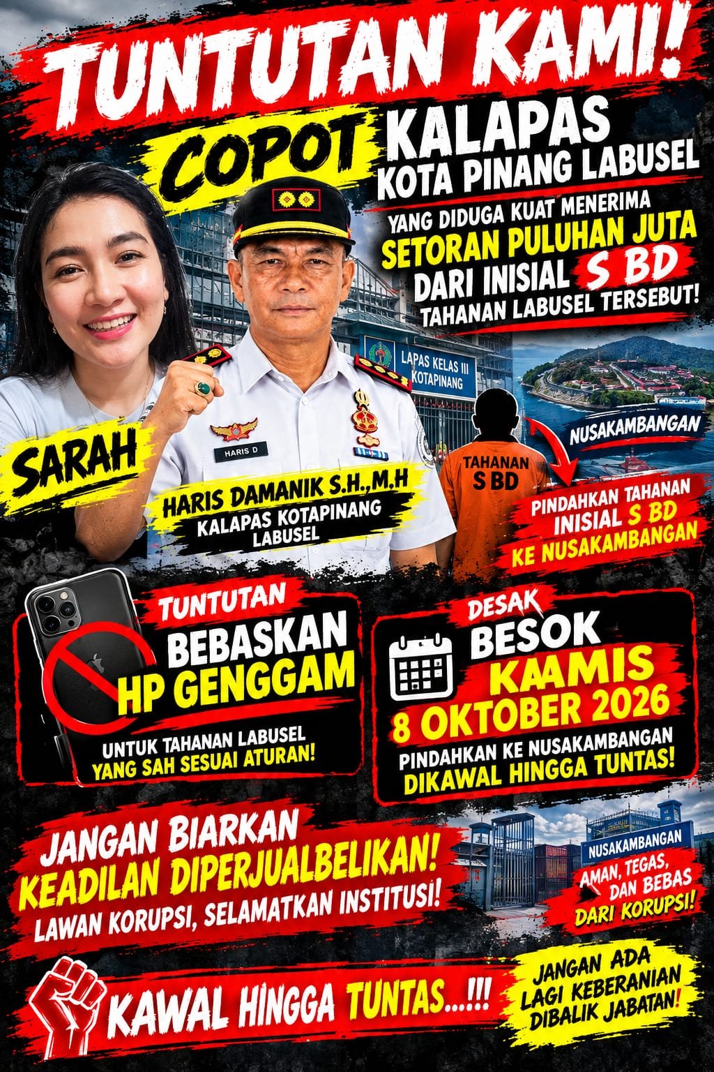 Mata Rantai Transaksi Gelap Lapas Kotapinang Disorot, PERMA LABUSEL Tuntut Copot Kalapas